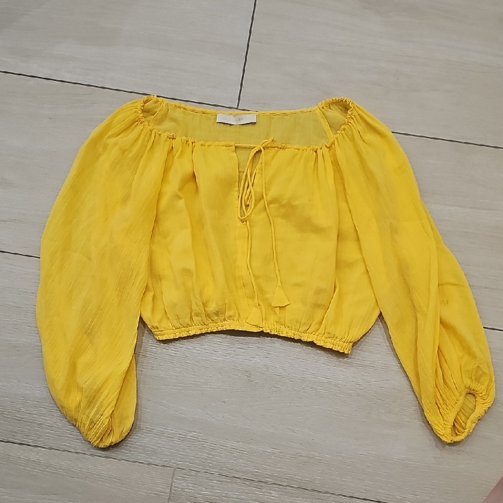 Vanessa Bruno Yellow Off-Shoulder Women's Top